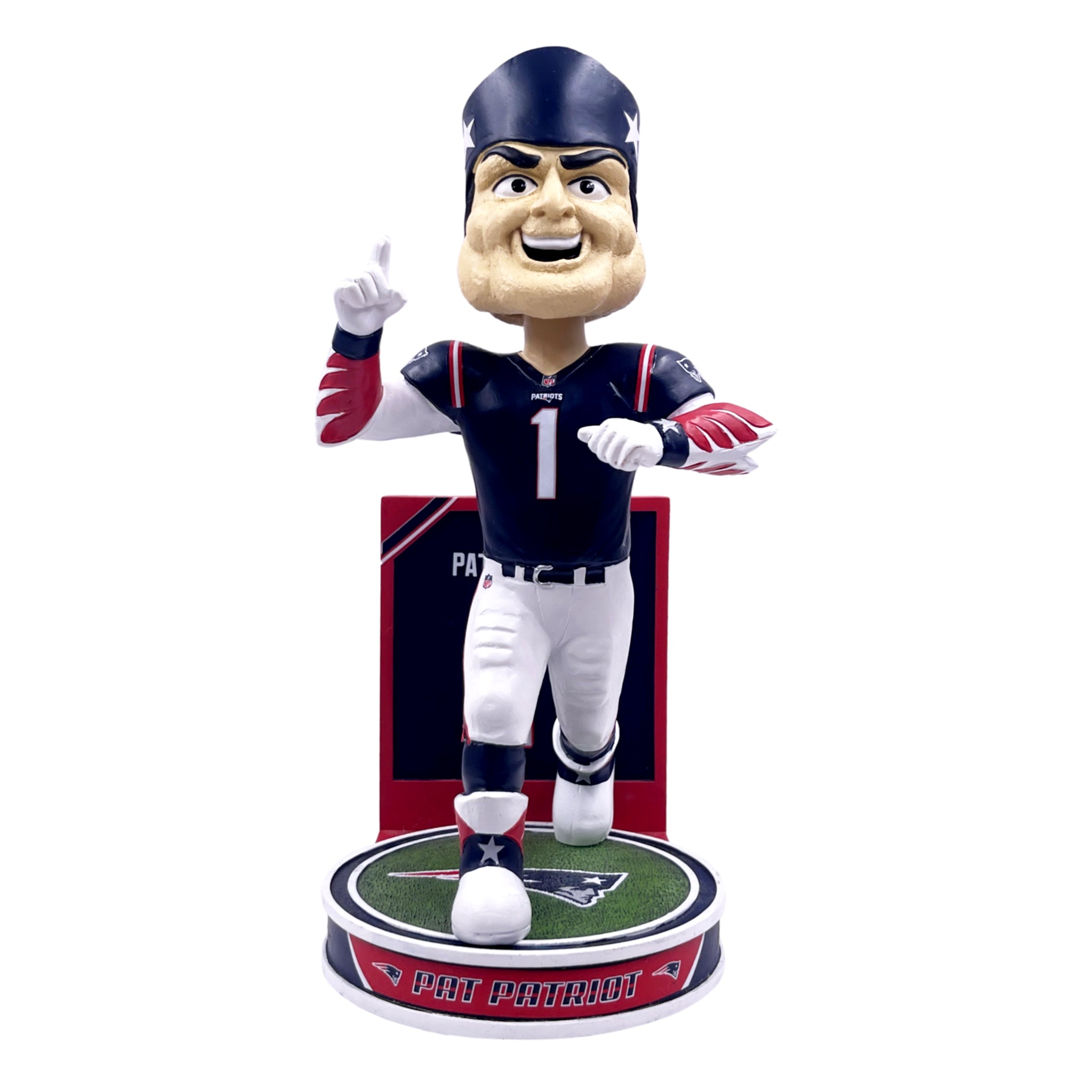 1 6 scale patriots football helmet for big headed figures New England Super Bowl LIII 53 Bobbleheads National Bobblehead HOF Store collectible display Youth be adult sizes and