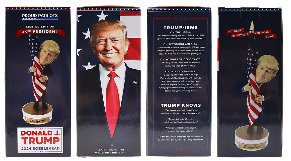 Proud Patriots - De Trumpinator: Donald Trump 2024 Bobblehead voor Supporters en Patriottische Amerikanen | Verzamelbaar geschenk Proud Patriots - De Trumpinator: Donald Trump 2024 Bobblehead voor Supporters en Patriottische Amerikanen | Verzamelbaar geschenk