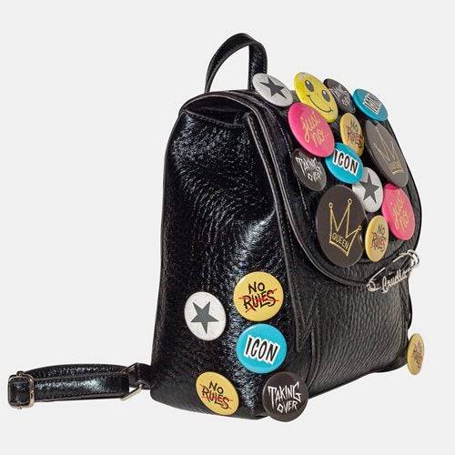 bebe danielle mini black leather backpack Cruella Buttons Mini-Backpack