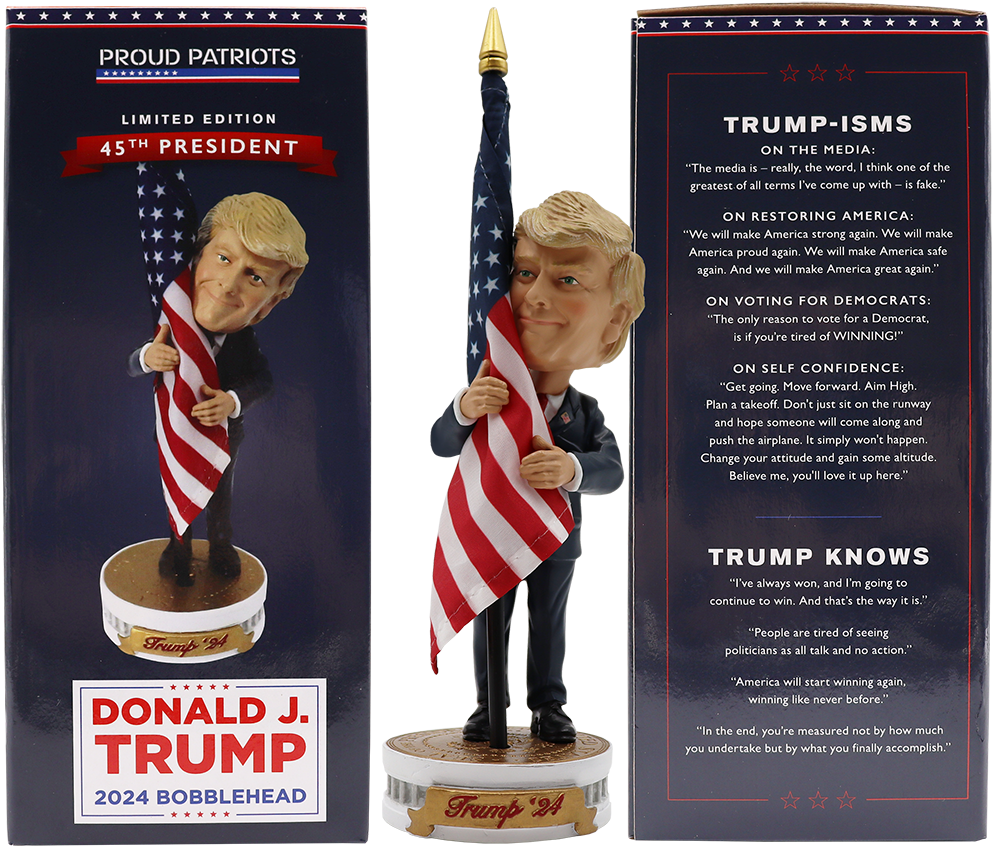 Donald Trump 2024 Bobblehead (Trump Hugging the American Flag